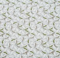 Viskose Stoff Taima mit abstraktem Print in Weiß und Grün – Französisches Dessin in floraler Eleganz