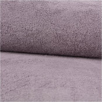 Frottee Stoff Baumwolle 340g/qm in Grape-Lila – Flauschig, Saugfähig & Vielseitig ausgerollt und glatt liegend