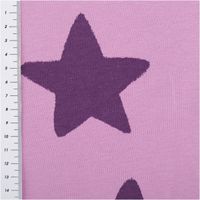 Sweatstoff Soft aus Baumwolle Big Stars lila – Kuschelweicher Stoff für bequeme Kleidung & Accessoires mit Massband