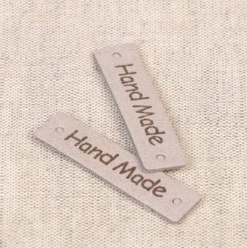 Etikett Label Hand Made hellgrau – Perfekte Veredelung für deine DIY-Projekte