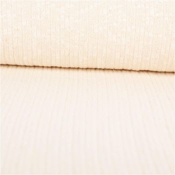 Strickstoff Baumwolle Cotton Knitted Cable Natur – Weich & hautfreundlich ausgerollt und glatt liegend