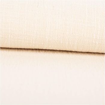 Baumwollstoff Cotton Slub Washed Natur – Weich, luftig & perfekt für sommerliche Kleidung ausgerollt und glatt liegend