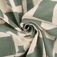 Baumwollstoff Dekostoff Jacquard Korgen natur mint – Natürlicher Charme für dein Zuhause kunstvoll eingedreht in Falten