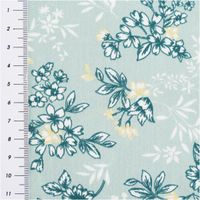 Baumwollstoff Popeline Odette mit Blümchen-Print in zartem Mintblau – Vielseitig & Hautfreundlich mit Massband