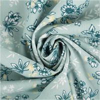Baumwollstoff Popeline Odette mit Blümchen-Print in zartem Mintblau – Vielseitig & Hautfreundlich kunstvoll eingedreht in Falten