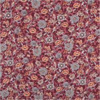 Baumwollstoff Popeline Sveta mit Blumen-Print in Bordeauxrot– Hochwertiger Stoff für kreative Projekte Vollbild des Stoffes