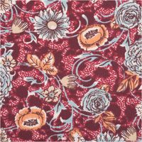 90760-Baumwollstoff-Popeline-Sveta-Blumen-bordeauxrot-1-45m-Breite--MG-4222.jpg Baumwollstoff Popeline Sveta mit Blumen-Print in Bordeauxrot– Hochwertiger Stoff für kreative Projekte Nahaufnahme des Stoffes