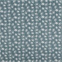 Baumwollstoff Popeline Rikka mit Blätter-Print in Graublau – Hochwertiger Stoff für kreative Projekte Vollbild des Stoffes