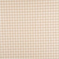 Blickdichter Dekostoff mit kleinen Herzchen und Karos in Beige und Weiß aus deutscher Produktion – Vielseitig & Pflegeleicht Vollbild des Stoffes