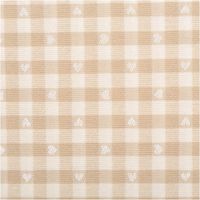 90766-Dekostoff-Herzchen-Karo-klein-beige-weiss-140cm-Breite--MG-7885.jpg Blickdichter Dekostoff mit kleinen Herzchen und Karos in Beige und Weiß aus deutscher Produktion – Vielseitig & Pflegeleicht Nahaufnahme des Musters