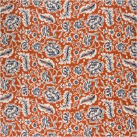 Baumwollstoff Popeline Romana mit Blumen-Print in Rost– Hochwertiger Stoff für kreative Projekte Vollbild des Stoffes