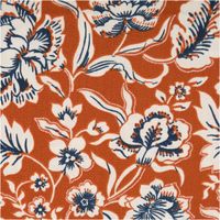 Baumwollstoff Popeline Romana mit Blumen-Print in Rost– Hochwertiger Stoff für kreative Projekte Blumenmotiv