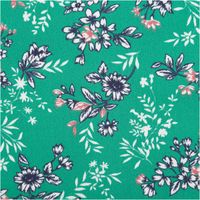 Baumwollstoff Popeline Odette mit Blümchen-Print in Grün – Vielseitig & Hautfreundlich Nahaufnahme des Stoffes