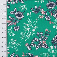 Baumwollstoff Popeline Odette mit Blümchen-Print in Grün – Vielseitig & Hautfreundlich mit Massband