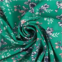Baumwollstoff Popeline Odette mit Blümchen-Print in Grün – Vielseitig & Hautfreundlich kunstvoll eingedreht in Falten