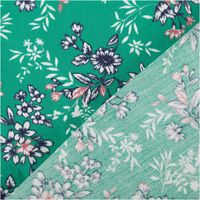 Baumwollstoff Popeline Odette mit Blümchen-Print in Grün – Vielseitig & Hautfreundlich mit Rueckseite