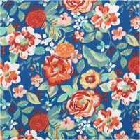 90776-Baumwollstoff-Popeline-Leontine-Bluemchen-blau-rot-1-45m-Breite--MG-4313.jpg Baumwollstoff Popeline Leontine mit Blümchen-Print in Blau und Rot – Vielseitig & Hautfreundlich Nahaufnahme des Stoffes