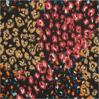 Baumwollstoff Popeline Samburu mit abstraktem Mini-Blüten-Print in Schwarz und Rot– Vielseitig & Hautfreundlich Nahaufnahme des Stoffes