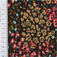 Baumwollstoff Popeline Samburu mit abstraktem Mini-Blüten-Print in Schwarz und Rot– Vielseitig & Hautfreundlich mit Massband