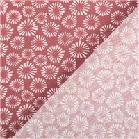 Baumwollstoff Popeline Mado mit abstraktem Mini-Blüten-Print in Marsala-Rot– Vielseitig & Hautfreundlich mit Rueckseite
