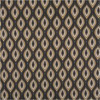 Baumwollstoff Popeline Jana mit grafischem Retro-Print in Schwarz und Gelb – Hochwertiger Stoff für kreative Projekte Vollbild des Stoffes