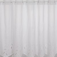 90815-Scheibengardine-Stickerei-Batist-Voile-Blaetter-weiss-50cm-Hoehe--MG-1078.jpg Scheibengardine Stickerei Batist-Voile Blätter weiß – 50 cm Höhe, nähfrei zuschneidbar