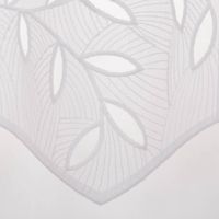Scheibengardine Stickerei Batist-Voile Blätter weiß – 20 cm Höhe, nähfrei zuschneidbar