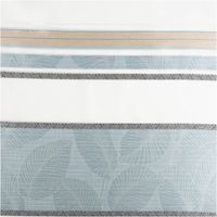 Gardinenstoff Dekostoff halbtransparent Jacquard-Streifen Blätter hellblau – 1,50 m Breite Vollbild