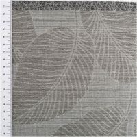 90819-Gardinenstoff-Dekostoff-halbtransparent-Jacquard-Streifen-Blaetter-weiss-taupe-1-50m-Breite--MG-7821.jpg Gardinenstoff Dekostoff halbtransparent Jacquard-Streifen Blätter taupe – 1,50 m Breite mit Massband Blattmotiv