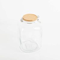 Vorratsglas mit Bambusdeckel 16x25 cm (DxH) von Clayre & Eef – Stilvolle Frische für deine Küche von oben