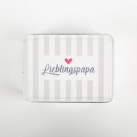 Blechdose Lieblingspapa 10x8x4 cm von Clayre & Eef – Die perfekte Geschenkverpackung für Papa! von vorne