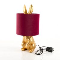 Tischlampe Kaninchen 20x42 cm mit Samtschirm – Extravagante Eleganz von Clayre & Eef seitlich mit Netzkabel