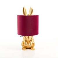 90841-Tischlampe-Kaninchen-20x42cm-mit-Samtschirm-goldfarbig-bordeauxrot-von-Clayre-und-Eef--MG-5038.jpg Tischlampe Kaninchen 20x42 cm mit Samtschirm – Extravagante Eleganz von Clayre & Eef Vorderansicht