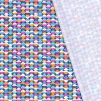 Baumwollstoff Popeline Stoff Kreise blau 1,45m Breite- mit umgeschlagener Rückseite
