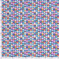 Baumwollstoff Popeline Stoff Kreise blau 1,45m Breite mit Maßband an den Seiten