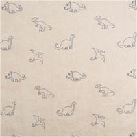 Frottee Stoff Stretch Dinosaurier beige – Weich, Dehnbar & Perfekt für Kinderbekleidung Vollbild