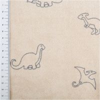 90911-Frottee-Stoff-Stretch-Dinosaurier-beige-1-50m-Breite--MG-7216.jpg Frottee Stoff Stretch Dinosaurier beige – Weich, Dehnbar & Perfekt für Kinderbekleidung mit Massband