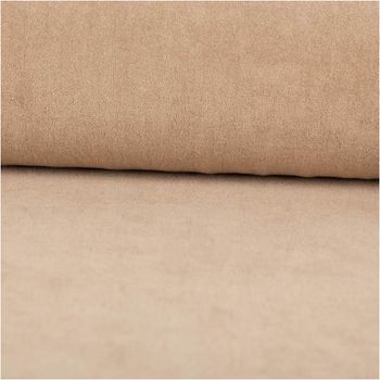 Frottee Stoff Stretch sand – Weich, Saugfähig & Perfekt für Bekleidung & Heimtextilien ausgerollt und glatt liegend