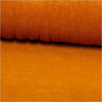 Frottee Stoff Stretch karamell-braun – Weich, Saugfähig & Perfekt für Bekleidung & Heimtextilien ausgerollt und glatt liegend