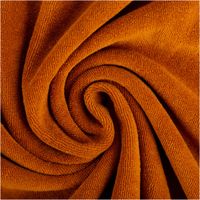 90922-Frottee-Stoff-Stretch-einfarbig-karamell-braun-1-5m-Breite--MG-7202.jpg Frottee Stoff Stretch karamell-braun – Weich, Saugfähig & Perfekt für Bekleidung & Heimtextilien kunstvoll eingedreht in Falten