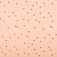 Musselin Stoff mit Gänseblümchen in zartem Peach – Weicher & hautfreundlicher Baumwollstoff für Babys & Kinder Vollbild des Stoffes