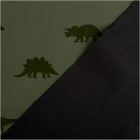 90935-Regenjackenstoff-wasserdicht-soft-Dinosaurier-gruen-147cm-Breite--MG-8076.jpg Weicher, wasserdichter Regenjackenstoff in Grün mit Dinosaurier-Print – Perfekt für Regenkleidung und mehr! mit Rueckseite