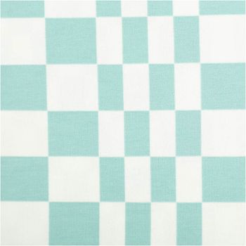 Jersey Stoff aus Baumwolle mit Cool Vibes Print – Weicher & elastischer Stoff für einzigartige Nähprojekte Nahaufnahme des Stoffes