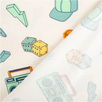Jersey Stoff aus Baumwolle mit Cool Vibes Print – Weicher & elastischer Stoff für einzigartige Nähprojekte mit Rueckseite