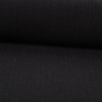 Baumwollstoff Cotton Slub Washed Schwarz – Weich, luftig & perfekt für sommerliche Kleidung ausgerollt und glatt liegend