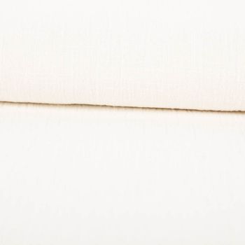 Baumwollstoff Cotton Slub Washed Ecru – Weich, luftig & perfekt für sommerliche Kleidung ausgerollt und glatt liegend