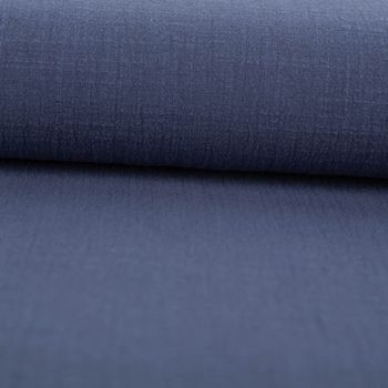 Baumwollstoff Cotton Slub Washed Jeansblau – Weich, luftig & perfekt für sommerliche Kleidung ausgerollt und glatt liegend