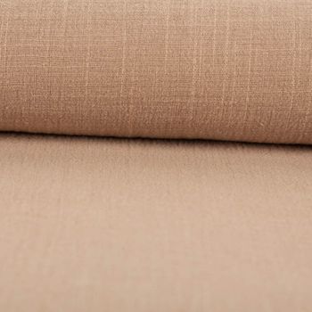 Baumwollstoff Cotton Slub Washed Sand – Weich, luftig & perfekt für sommerliche Kleidung ausgerollt und glatt liegend