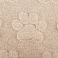 Fleece Stoff 3D Pfoten Beige – Kuschelweich & extrabreit (1,60m) | Perfekt für Decken, Kissen & Haustier-Accessoires Nahaufnahme des Stoffes