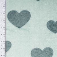 Fleece Stoff Herzen Mintgrün – Kuschelig und weich! mit Massband ersichtliche Herzensgroesse